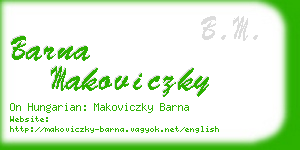 barna makoviczky business card
